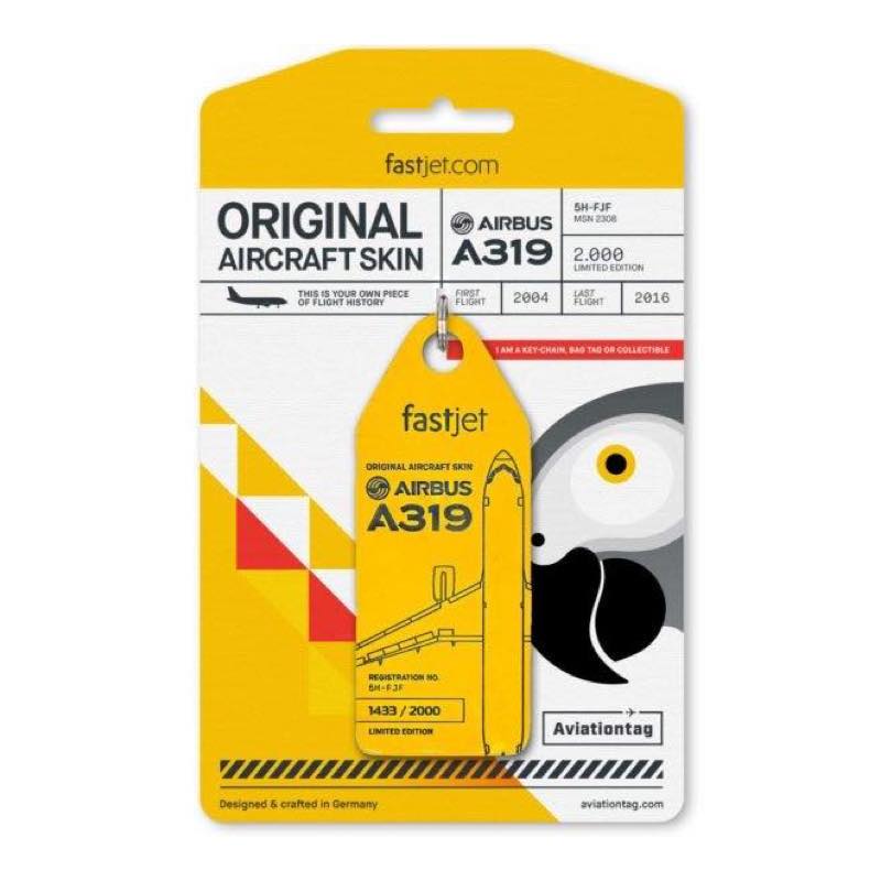 fastjet Airbus A319 フライトタグ