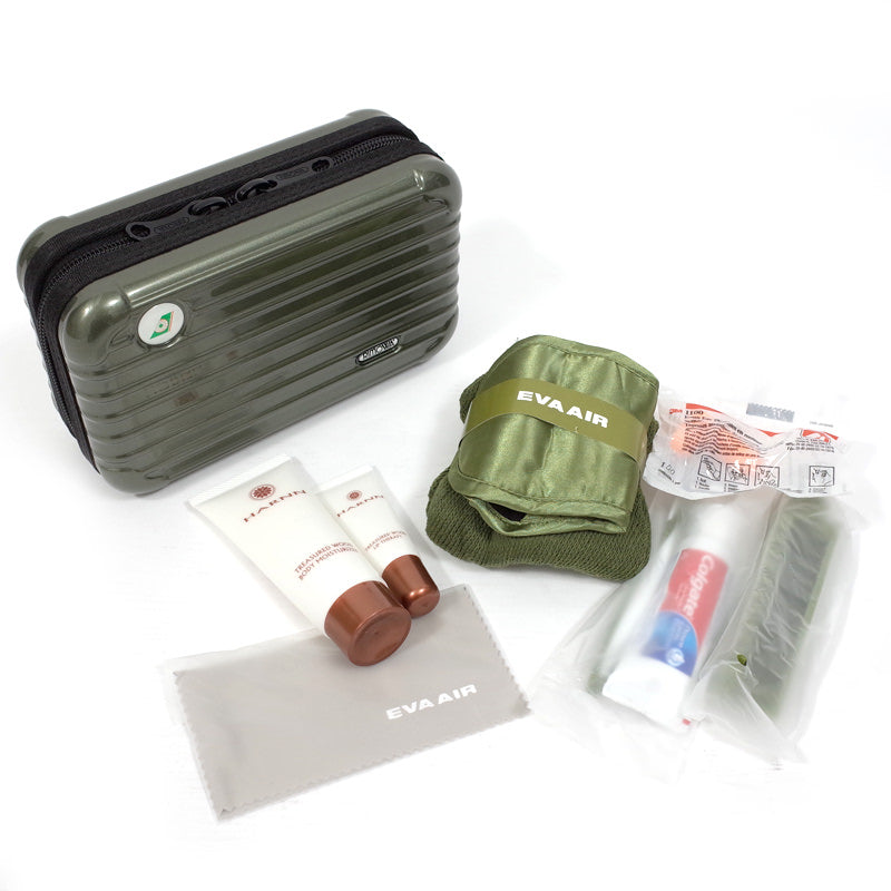 EVA航空限定 アメニティケース 在庫商品 ダークグリーン(中身有)