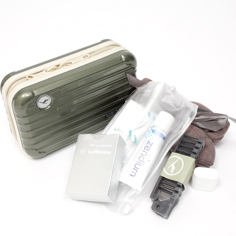 ルフトハンザ航空限定 アメニティケース 在庫商品 オリーブグリーン (傷あり)