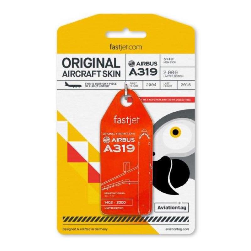 fastjet Airbus A319 フライトタグ